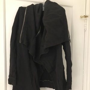 All Saints Dahlia Sweatshirt Cardigan in distress Black Size S